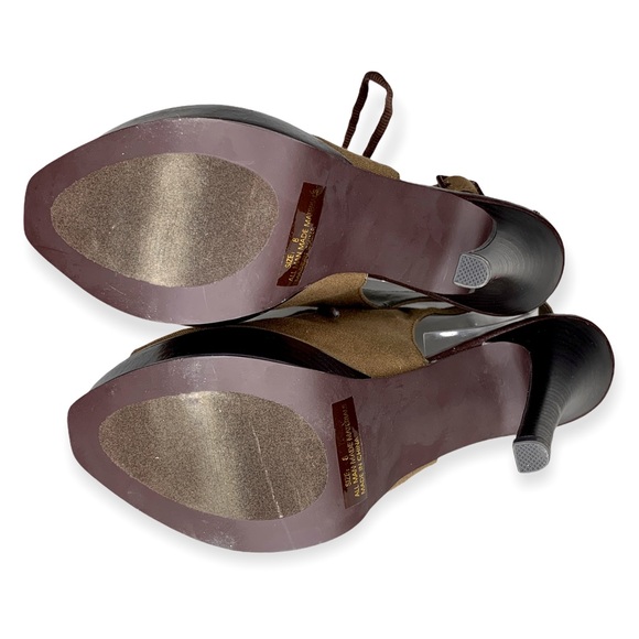 8 olive drab vegan high heel sling back platform - Picture 5 of 8